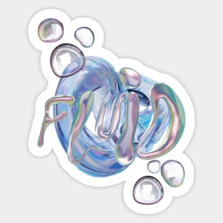 Fluid bubble y2k vibe Sticker